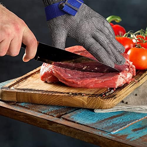Ниво на стада 9 отпорни нараквици на ракавици за готвач за готвач од не'рѓосувачки челик метал безбедност кујна исечени нараквици