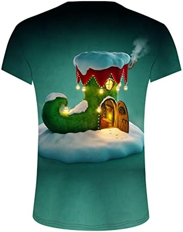 ZDDO Божиќни кратки ракави маици за мажи, 2022 Смешна Божиќ Дедо Мраз печати О вратот на врвовите на тренингот дизајнер на маица