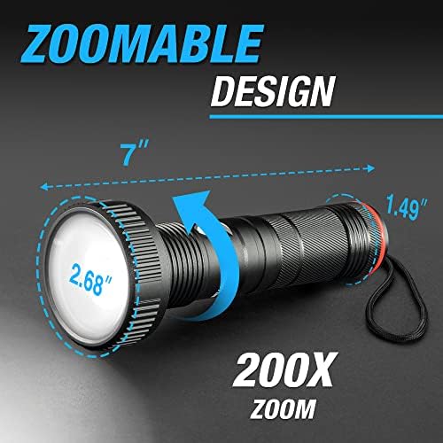 Bell+Howell Taclight Max Ultra со голема моќност до 10 часа рачна фенерче 1000 LUMENS-7,000K CREE LED, 5 режими, полнење, вода/тресење