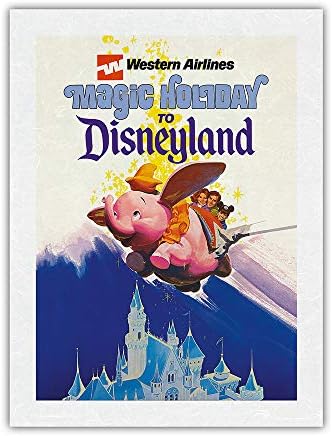 Уметнички празници на островот Пацифик Арт Дизниленд - Западен ерлајнс - Дамбо Летечкиот слон - Постер за патувања на „Гроздобер авиокомпанија“