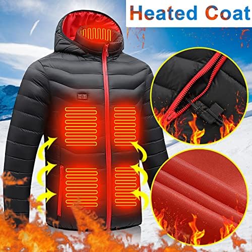 Загреана јакна USB Електричен палто јакна со качулка за греење зимски термички потопло мажите машка палто