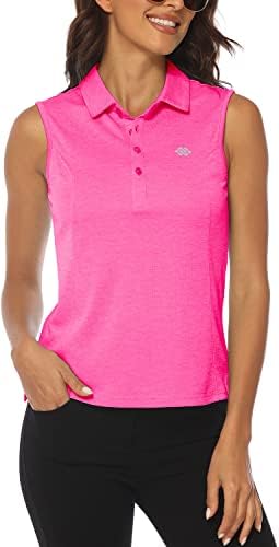 МОФИЗ без ракави голф Поло кошули за жени Брза суво камо лесен UPF 50+ Спортски атлетски резервоари за обичен тенис