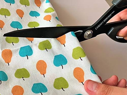 Канарски јапонски ножици за шиење за сечење ткаенини 9,5 инчи, црни ножици тешки ножици за сите намени, јапонски не'рѓосувачки челик