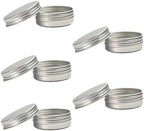 Bettomshin 16pcs 1oz/30ml тркалезни лимени лименки со капаци, алуминиумски лимени лименки со завртки на завртки 52х20мм, метални празни