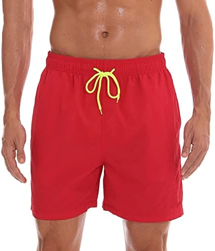Менски шорцеви мажите за пливање Брзи суви шорцеви на плажа со џебови од патенти и шорцеви од мрежа