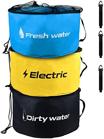 Rbhauto RV торбички за црева, RV додатоци водоотпорна торба за складирање за канализациони црева, со 3 ленти за складирање свежи/црни