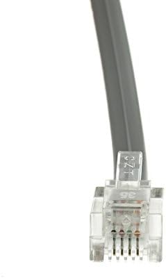 CableWholesale 2 стапки Телефонски кабел за глас, конектори со приклучок RJ11 приклучок, 6P / 4C, бело, 28AWG, обратна, RJ11 Телефонски