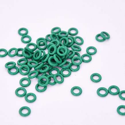 30 парчиња 2,5мм со дијаметар на жица Зелена флуор гума О-прстен прстени водоотпорна изолација гума лента 21мм-26мм надворешен дијаметар