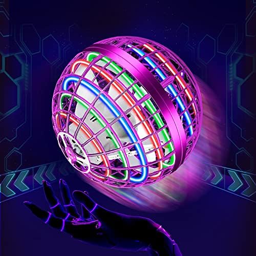 Пловечка играчка со топка, лебдечка играчка за летање на топката, магични летачки орбили LED светла бесконечност бумеранг се зголемуваат