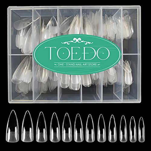 Совети за кратки француски нокти на Toedo Половина покритие лажни нокти за продолжување на ноктите, 480 парчиња акрилни лажни нокти совети со