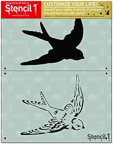 Стенцил1 СВЕТСКО Птица 2-слој матрица 8,5 x 11 инчи за сликање на wallидот во спалната соба, украс за дома, маици, платно, DIY украсување