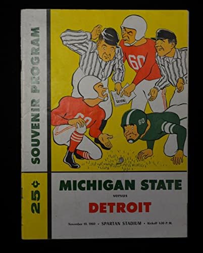 1960 држава Мичиген Vs. Програма за сувенири во Детроит 3 - VG - колеџ програми