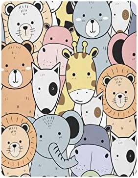 Чувајте ги опремените чаршафи за креветчиња за момчиња, меки дише удобни цртани филмови Doodle Animals Baby Set, чаршафи за креветчиња