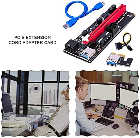 Конектори најновата VER009 USB 3.0 PCI -E Riser картичка Ver 009S Express 1x 4x 8x 16x Extender Riser Adapter картичка SATA 15pin до 6 пински кабел за напојување -