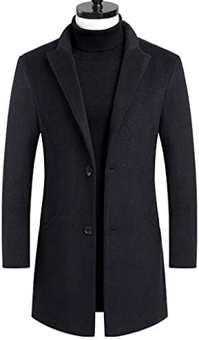 Продавница за машка машка машка палто со долга волна мешавина тенок фит јакна од палто топло ветерница палто