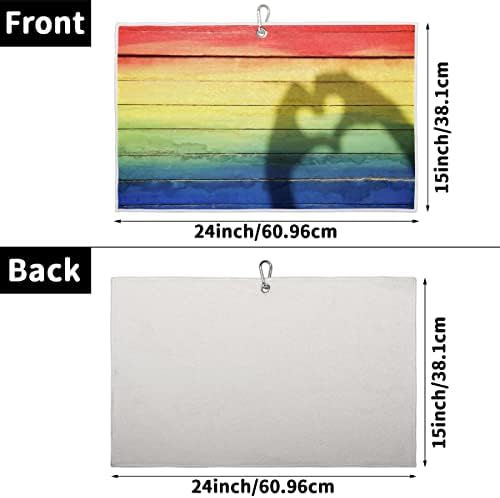 Love Heart Shadow Gay Gay Pride Pride Pride за голф торби со клип за мажи и жени додатоци за голф смешни голф подароци за голфери за чистење