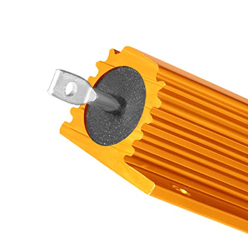 uxcell 2pcs алуминиумски отпорник 100W 1 ом жица жолта за конвертор за замена на LED 100W 1RJ