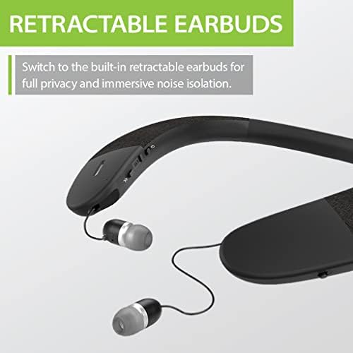 Avantree Torus што може да се носи безжичен звучник на вратот, Bluetooth 5.0, aptx HD, ниска латентност, лични звучници на вратот со влечење