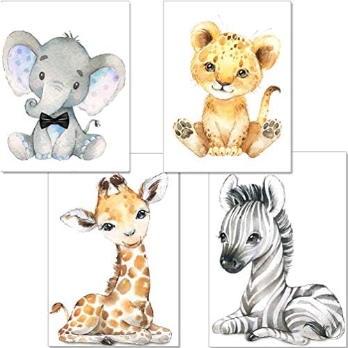 ВИ СЕ Допаѓа Декорација На Детска Соба Цртани Животни Слики - 4 Пакети Тема Расадник Ѕидни Уметнички Налепници За Момчиња Девојчиња
