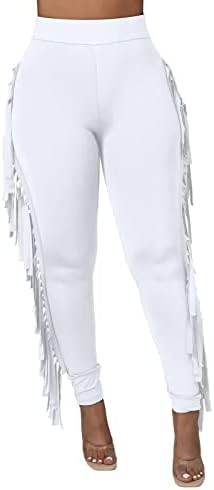 Cllios женски високи половини раб панталони слаби хеланки странични раб панталони еластични хеланки со високи половини