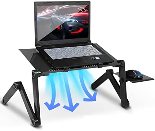 ZLXDP лаптоп лаптоп биро преносен прилагодлив преклопен компјутерски биро за стоење ТВ кревет компјутер штанд со подлога на глувчето