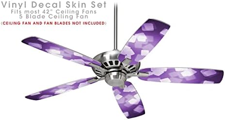 Bokeh Squared Purple - Комплет за кожа на вентилатор на таванот одговара на повеќето фанови од 42 инчи