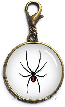 HandcraftDecorations Spider zipper Pull, Spider Jewelry, Halloween Zipper Повлечете рачно изработен патент Повлечете ， Спајдер накит