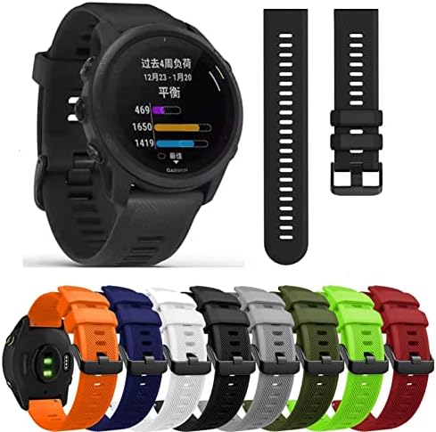 COEPMG Sport Silicone Watch Band Strap за Garmin Venu 2, Forerunner745, Vivoactive 4, Fenix ​​Chronos, Замена на 22мм зглобот