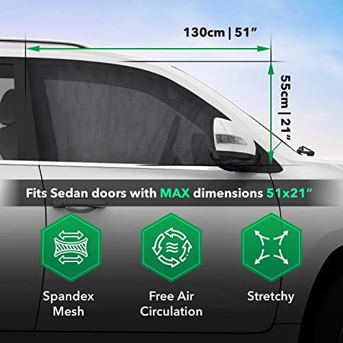 AutomendPro Car Windows Commatito Net - 4 пакувања за мрежни комарци за прозорецот за автомобили | Нето екран на прозорецот за