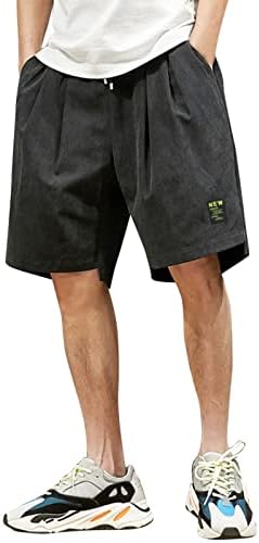 Машка машка постелнина 3/4 панталони Спортски шорцеви со џогирање на дното на летниот тренинг со џебови Еластични панталони за половината на