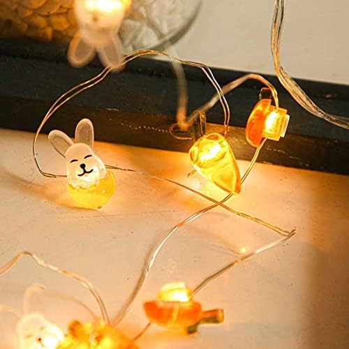 Xianfei 30LED Велигденски зајачки жица, светла за батерии за батерии за батерии 10ft, 8 режими на осветлување, за забавен роденденски свадба дома