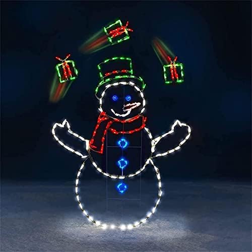 Активна лесна низа рамка Декор за одмор забава Божиќна надворешна градина Снег блескав декоративен знак анимиран снежни топки светло