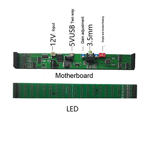 Анализатор за приказ на музички спектар на LED во боја на Anncus, MP3 компјутерски засилувач Индикатор Индикатор за музички ритам Анализатор 20 сегменти, 10 нивоа