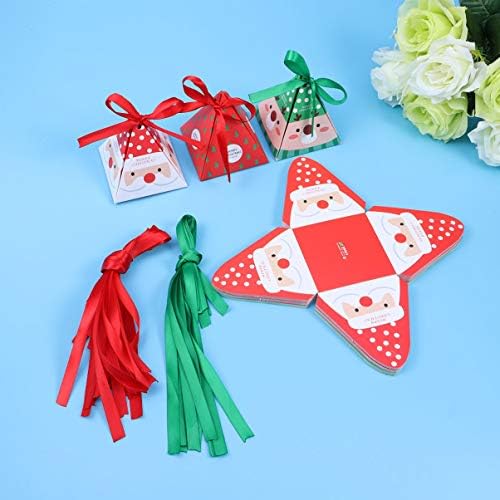 Амосфун кутии божиќно лекување колачиња бонбони картон роденденски мали украси-30 парчиња Божиќни Хартиени Кутии Забава Фаворизира