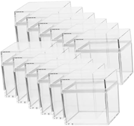 Jardwe 12pcs кутии чисти контејнери за контејнери за играчки чисти кутии за приказ на кутии за накит свадбени кутии чиста третирачка