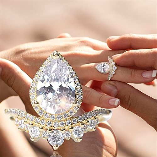 Ангажман круг исечени циркони жени свадбени прстени накит за накит за жени полни дијамантски дами прстени прстени за момче
