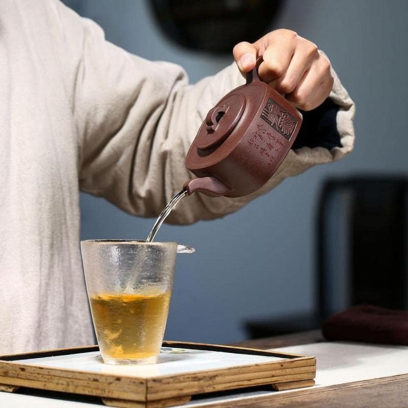 Чајник Зиша чајник рачно изработен тенџере кунг-фу-чај виолетова глина за пијалоци за пуер зелен црн кинески чај сифанг јуниу котел