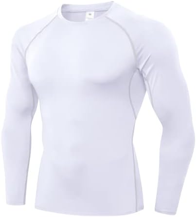 Машки кошули за компресија со долг ракав, основен слој со брза суво вежбање маици спортски врвови на врвови