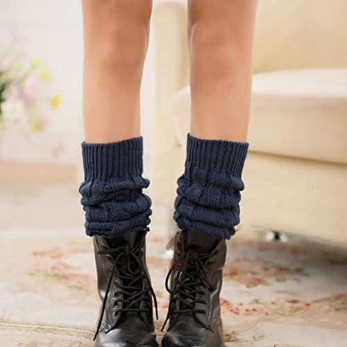 Затоплувачи на нозе за жени со ребрести плетени капчиња за чизми за подигање чорапи Боемски нозе потопла спортови забави додатоци