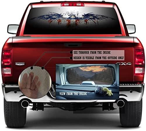 Налепници за камиони со американско Знаме-Налепници За Задни Прозорци На Орел За Камиони - Графички Автомобилски Налепници На Задното