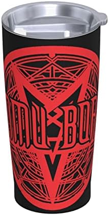 Димму Боргир лого -бенд не'рѓосувачки челик изолиран чаша за кафе со капаци и сламки со двојни wallидни вакуумски чаши 20oz