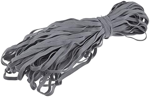 Меканикс рамен еластичен кабел за шиење 1/4 инчи 6мм 33 јарди плетејќи тешка лента за кабел за кабел за занаети DIY сиво