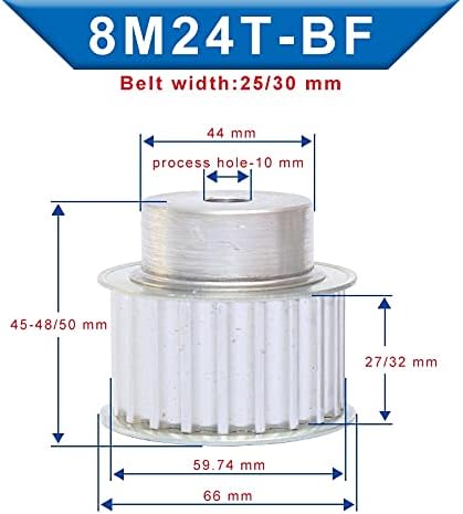 Zhengguifang Професионална појас макара 8M-20T/21T/23T/24T Слот ширина 27/32mm макара тркала груба дупка 8/10mm за ширина 25/30мм ремен за тајминг