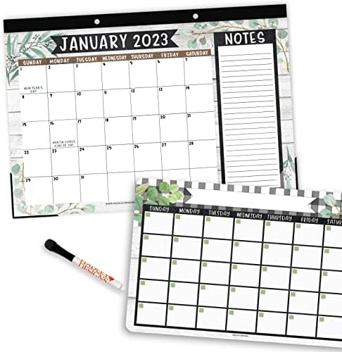 1 Фарма Голем Календар За Биро 2023-2024 Календарска Подлога За Биро, 1 Голем Магнетски Календар За Табла За Суво Бришење Во
