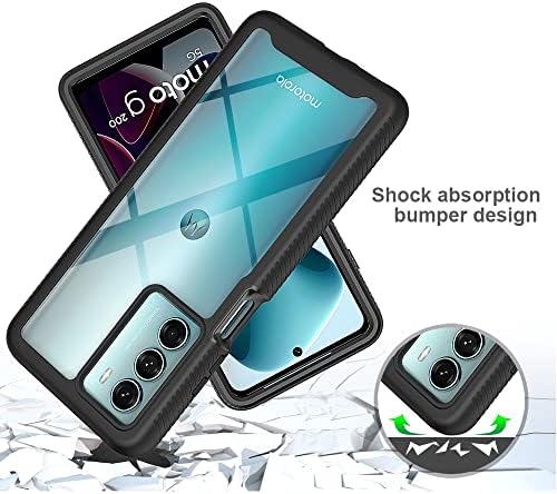 Покријте го телефонскиот случај на целосна заштита, компатибилен со Moto G200 Hard PC+Soft Silicone TPU 3IN1 ShockProof Заштитна телефонска