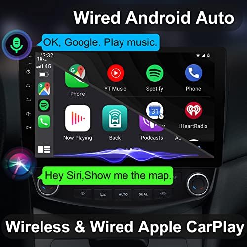 GOKKCL 10.1 Инчен Android 10.0 Автомобил Стерео Радио Безжичен CarPlay &засилувач; Жичен Android Auto 4GB+64GB AM/FM GPS Навигација