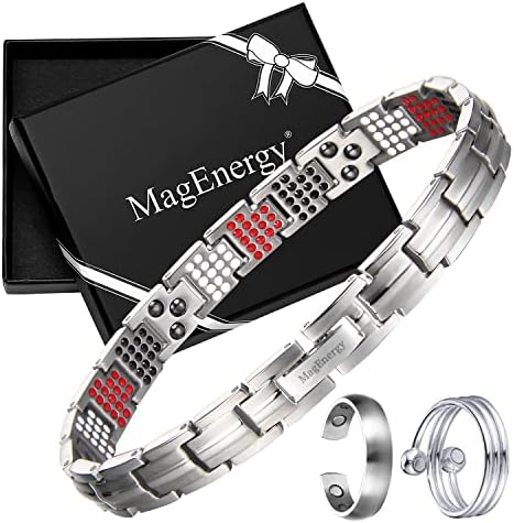 Нараквица за титаниум во Магенер со 4 елементи и бакарни прстени за жени прилагодливи мегнетски нараквици и прстени за жени на годишнината