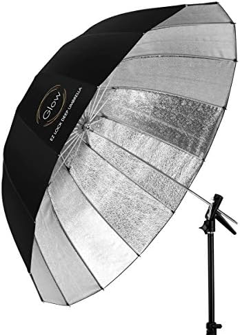 Сјај лесно заклучување Голем чадор со длабока брада од сребрена стаклена стакло