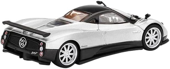 TSM Model Pagani Zonda F Silver Metallic со темно сиво врвно ограничено издание на 3600 парчиња ширум светот 1/64 Diecast Model Car со вистинска