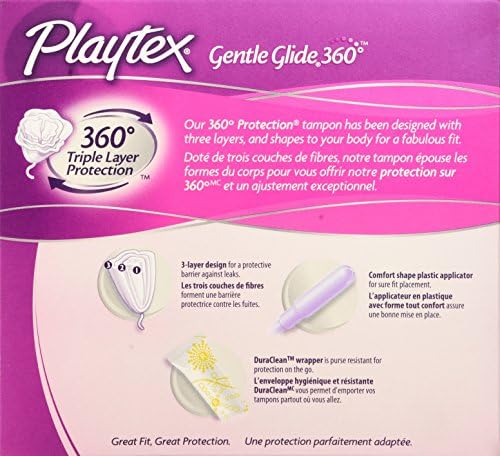 PlayTex Gentle Glide Tampons, пластика, мулти-пакет, неценети, 18 редовни/18 Super 36 Ct.